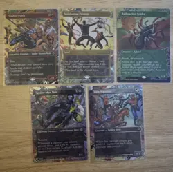 Marvel Magic The Gathering Spider-Man Lot Of 5 Borderless Foil Cards - Image 1