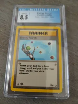 Energy Search 1st Edition Fossil 59/62 Pokemon Card CGC 8.5 - Image 1