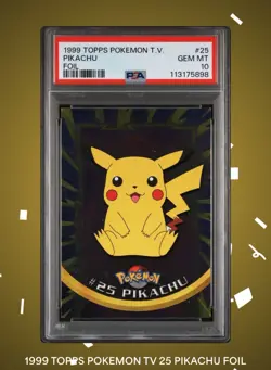 1999 TOPPS T.V. Pokemon Pikachu FOIL Card PSA 10 GEM MINT - Image 1