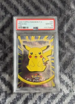 1999 TOPPS T.V. Pokemon Pikachu FOIL Card PSA 10 GEM MINT - Image 2
