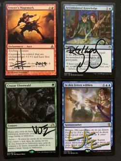 MTG Magic the Gathering x4 Lot Signed Cards Gallegos Proce Yee - Image 1
