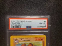 1999 Pokemon Jungle 1st Edition Primeape Card #43 PSA 8 Freshly Graded - Image 2