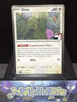 Pokemon Card Ditto 132/165 Prize Pack Series STAMPED With Swirl Near Mint - Image 1