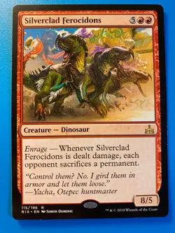 MTG 1x Silverclad Ferocidons 115 Rivals of Ixalan Magic the Gathering Card x1 NM - Image 1