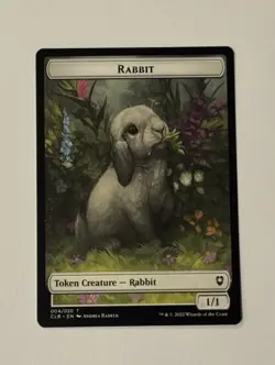 MTG Rabbit Token - Commander Legends: Battle for Baldur's Gate NM - Image 1
