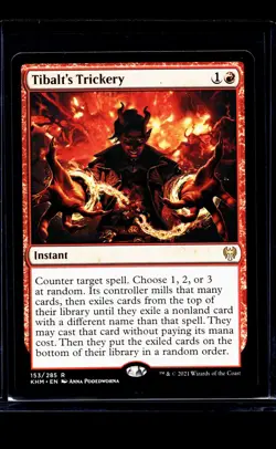 2021 MTG Magic The Gathering KHM Kaldheim #153 Tibalt's Trickery - Image 1