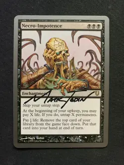 MTG Magic the Gathering Necro-Impotence Signed Unhinged - Image 1