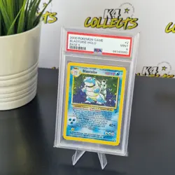 PSA 9 BASE SET 2 BLASTOISE HOLO SWIRL 4/130 ENGLISH POKEMON GRADED CARD - Image 1