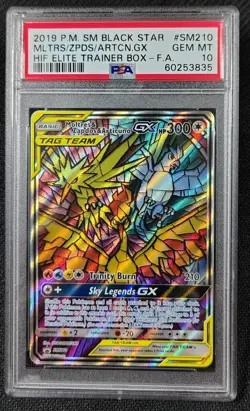 ✨ PSA 10 GEM MINT 2019 Pokemon SM210 Moltres & Zapdos & Articuno GX - Image 1