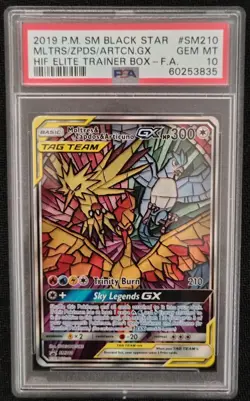 ✨ PSA 10 GEM MINT 2019 Pokemon SM210 Moltres & Zapdos & Articuno GX - Image 3