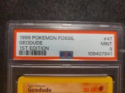 1999 POKEMON FOSSIL 1ST EDITION #47 GEODUDE PSA 9 Freshly Graded - Image 2