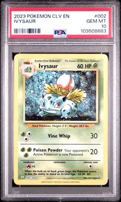 2023 POKEMON CLV-TRADING CARD GAME CLASSIC #002 IVYSAUR PSA 10 - Image 1