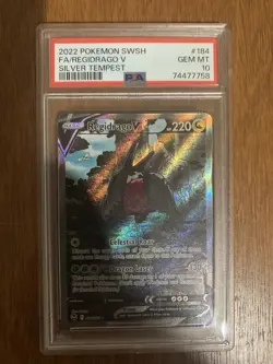 2022 POKEMON SWSH #184/195 FA/REGIDRAGO V *SILVER TEMPEST PSA 10 GEM MINT* - Image 1