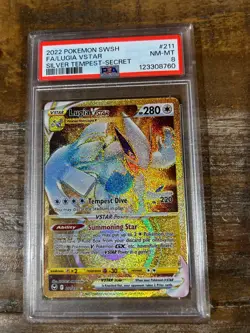 POKEMON 2022 SWSH Silver Tempest Full Art LUGIA V Star #211 PSA 8 Secret RARE - Image 1