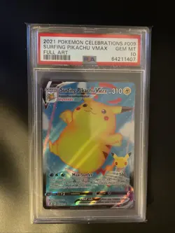 Pokemon Celebrations Flying Pikachu VMAX + Surfing Pikachu VMAX PSA 10 GEM MINT - Image 2