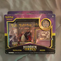 Pokemon TCG Mew Hidden Fates Pin Collection SEALED 3 Hidden Fates booster packs! - Image 1