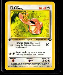 1999 TCG Pokemon Base Set #38/64 Lickitung 1st Edition Non Holo - Image 1