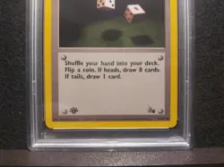 1999 POKEMON FOSSIL 1ST ED #60 GAMBLER PSA 9 Freshly Graded - Image 3