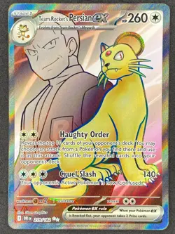Pokemon Team Rocket's Persian ex Full Art 219/182 DRI Destined Rivals NM - Image 1