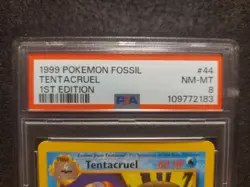 1999 Pokemon Fossil 1st Edition #44 TENTACRUEL PSA 8 Freshly Graded - Image 2