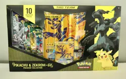 Pokemon Pikachu & Zekrom GX Tag Team Premium Collection Box Sealed 820650809910 - Image 1