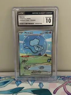 POKEMON CGC 10 Gem Mint 2024 SV Paldean Fates Mew ex 232/091 SIR Bubble Mew - Image 1