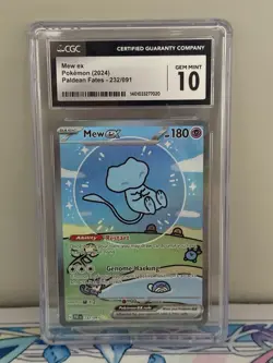 POKEMON CGC 10 Gem Mint 2024 SV Paldean Fates Mew ex 232/091 SIR Bubble Mew - Image 3