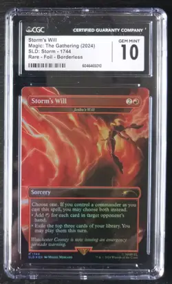 Mtg Storm's Will (CGC) 10 Gem Mint! SLD Storm, Borderless Rare Foil [2024] - Image 1