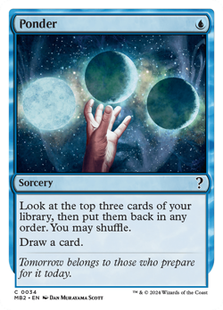 Ponder (White Border) #34 | Near Mint | Mystery Booster 2 Magic MTG - Image 1