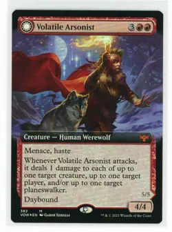 MTG Crimson Vow Volatile Arsonist (Extended Art FOIL) NM Mythic - Image 1