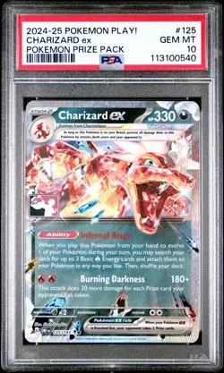 2024-2025 POKEMON PLAY! POKEMON PRIZE PACK #125 CHARIZARD EX PSA 10 - Image 1