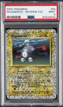 2002 POKEMON LEGENDARY COLLECTION #80 MAGNEMITE-REVERSE FOIL PSA 9 - Image 1