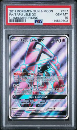 2017 Pokemon Sun Moon Guardians Rising Tapu Lele GX Full Art #137/145 PSA 10 - Image 1
