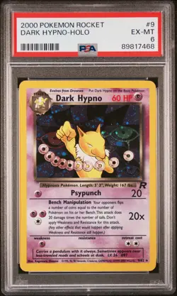 2000 POKEMON ROCKET #9 DARK HYPNO-HOLO PSA 6 - Image 1