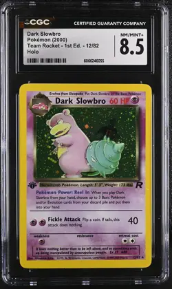 CGC 8.5 Dark Slowbro Team Rocket 1st Edition 12/82 Holo Pokemon Card - Image 1