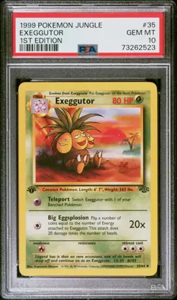 1999 POKEMON JUNGLE 1ST ED #35 EXEGGUTOR PSA 10 - Image 1