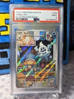 2023 POKEMON PAR EN-PARADOX RIFT ILLUSTRATION RARE #190 VANILLISH PSA 9 - Image 1