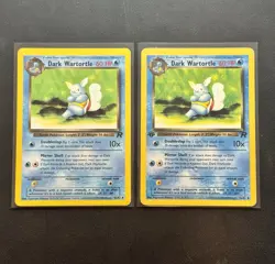 TCG Pokemon Vintage Dark Wartortle 46/82 set of 2 1st Ed &Unlimited Team Rocket - Image 1