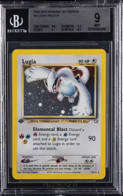 2000 POKEMON NEO GENESIS 1ST ED HOLO RARE #9 LUGIA BGS 9 - Image 1