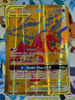 2021 Pokemon Reshiram & Charizard GX Tag Team Black Star Promo SM247 (JUMBO) - Image 1
