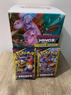 Pokemon Sun & Moon Unified Minds | 3 Card Mini Booster (2) Packs Factory Sealed - Image 1