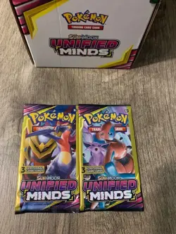Pokemon Sun & Moon Unified Minds | 3 Card Mini Booster (2) Packs Factory Sealed - Image 2