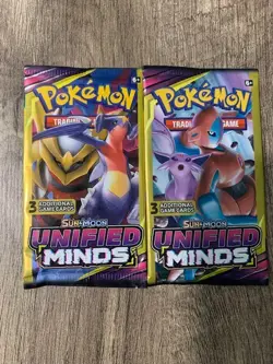 Pokemon Sun & Moon Unified Minds | 3 Card Mini Booster (2) Packs Factory Sealed - Image 3