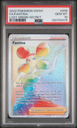 2022 POKEMON SWORD & SHIELD LOST ORIGIN SECRET #206 FULL ART/FANTINA PSA 10 - Image 1