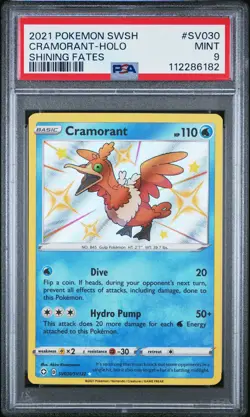 2021 POKEMON SWORD & SHIELD SHINING FATES #SV030 CRAMORANT-HOLO PSA 9 - Image 1
