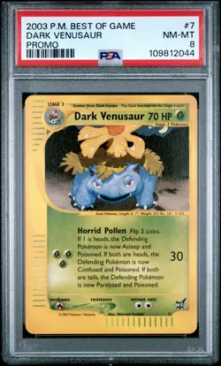 2003 POKEMON BEST OF GAME PROMO #7 DARK VENUSAUR PSA 8 - Image 1