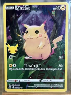 Pokemon TCG Celebrations Pikachu Holo + Pikachu Reverse Holo Evolutions Pair- LP - Image 2