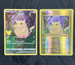 Pokemon TCG Celebrations Pikachu Holo + Pikachu Reverse Holo Evolutions Pair- LP - Image 4