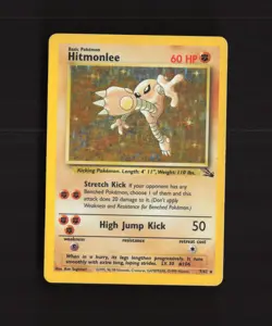 Hitmonlee 7/62 WOTC Fossil Unlimited Holo Rare Pokemon Card - Image 1