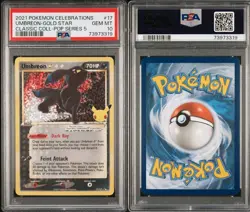 2021 POKEMON CELEBRATIONS CLASSIC COLL #17 UMBREON-GOLD STAR PSA 10 - Image 1